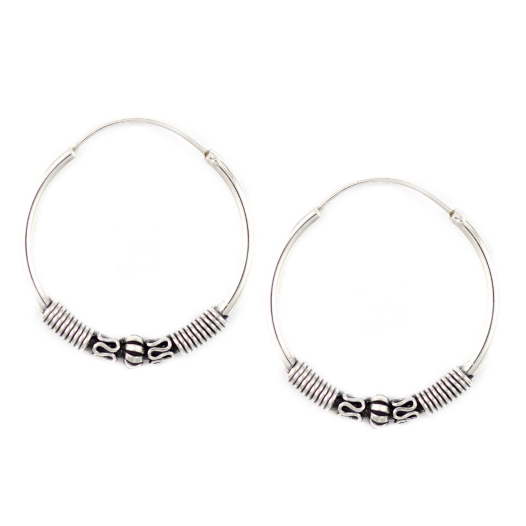 Anting Perak Hoop Ball E1245