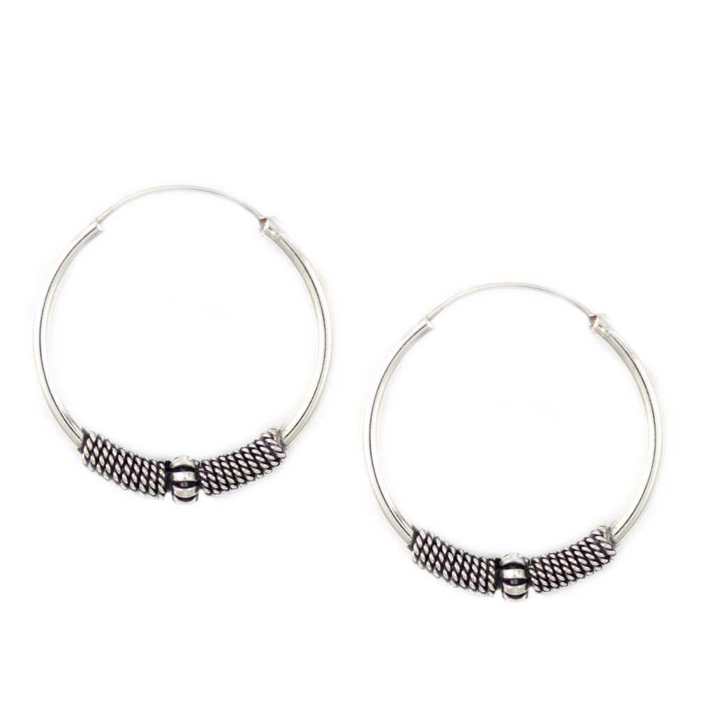 Anting Perak Hoop Ball E1246