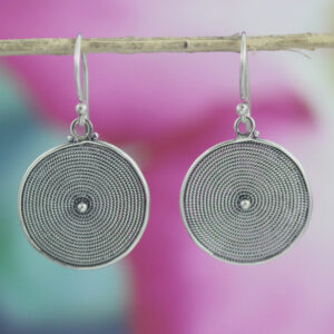 Anting Perak Bulat Kawat Plintir E1320 - Gambar 2