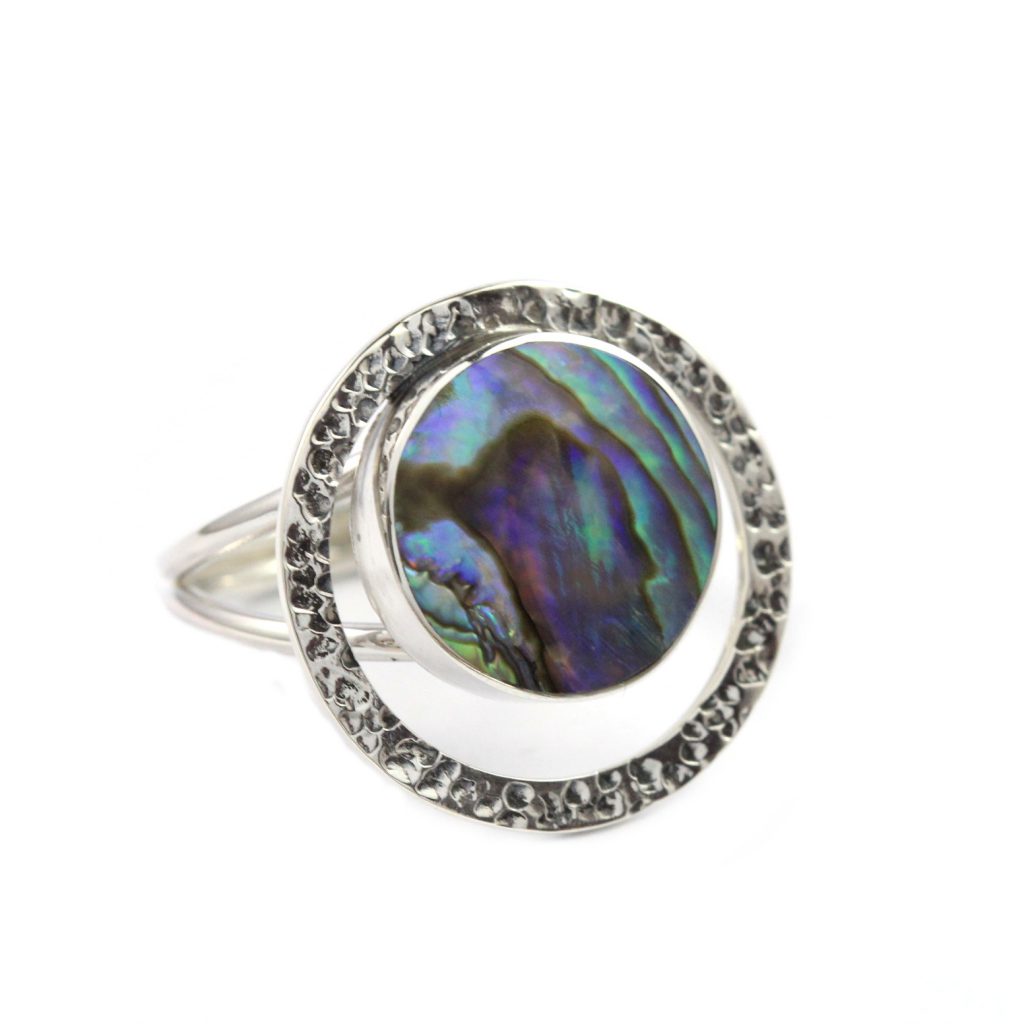 Cincin Perak Abalone Hammer R386