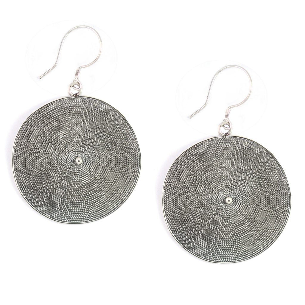 Anting Perak Bulat Kawat Plintir E780