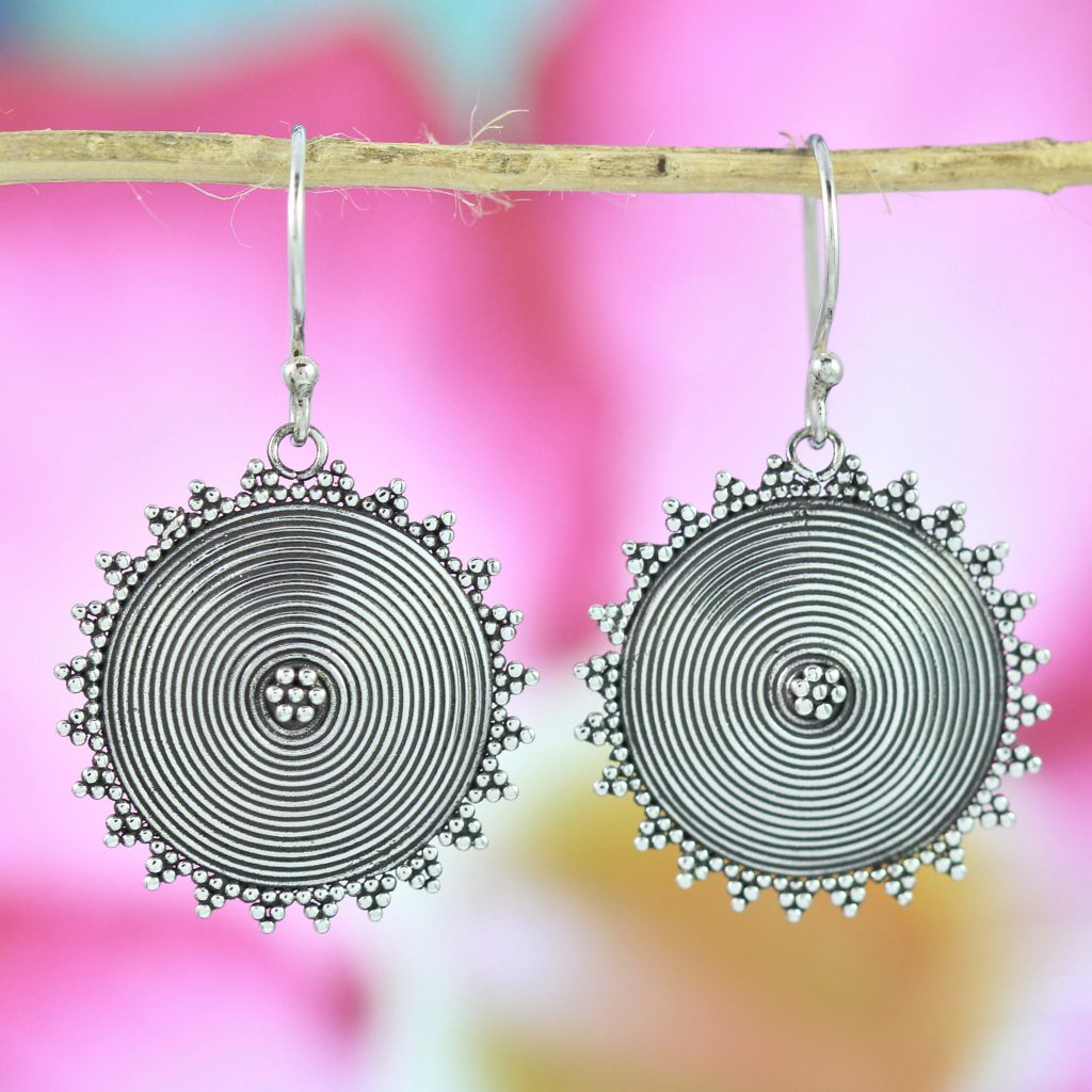 Anting Perak Bali Motif Kawat Jawan Bulat E1049
