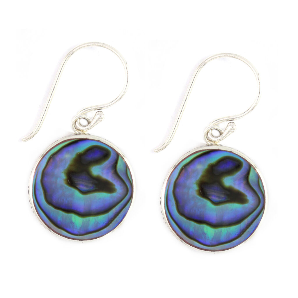 Anting Perak Kerang Bun Bulat (Shell Earrings) E1099