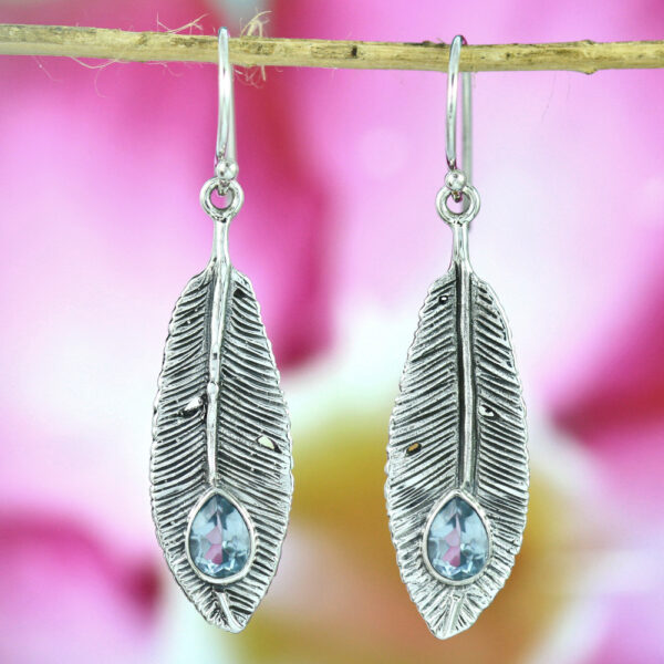 Anting Perak Daun Permata E847