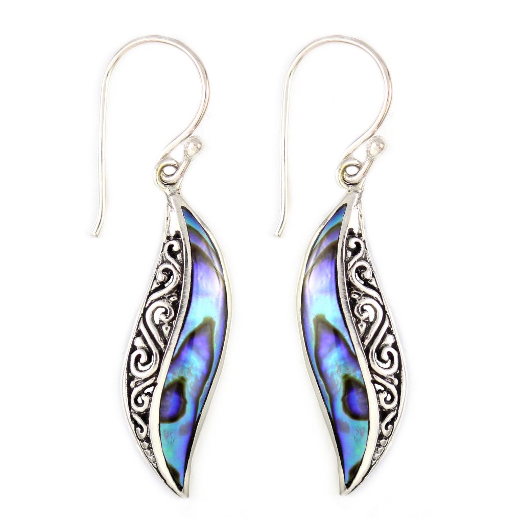 Anting Perak Abalone Bun (Shell Earrings) E816