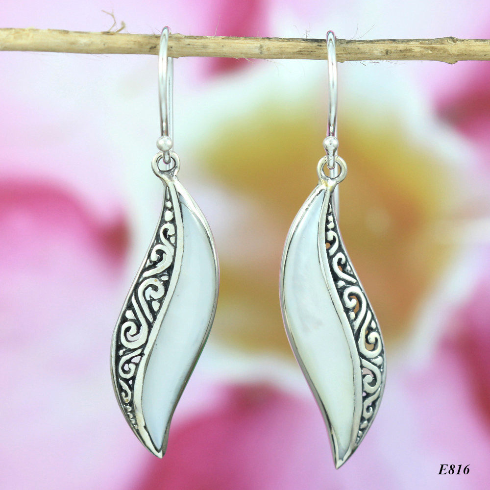 Anting Perak Abalone Bun E816 - Gambar 3