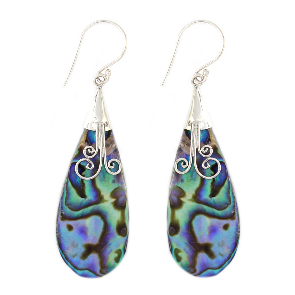 Anting Perak Abalone Bun Spiral E1243