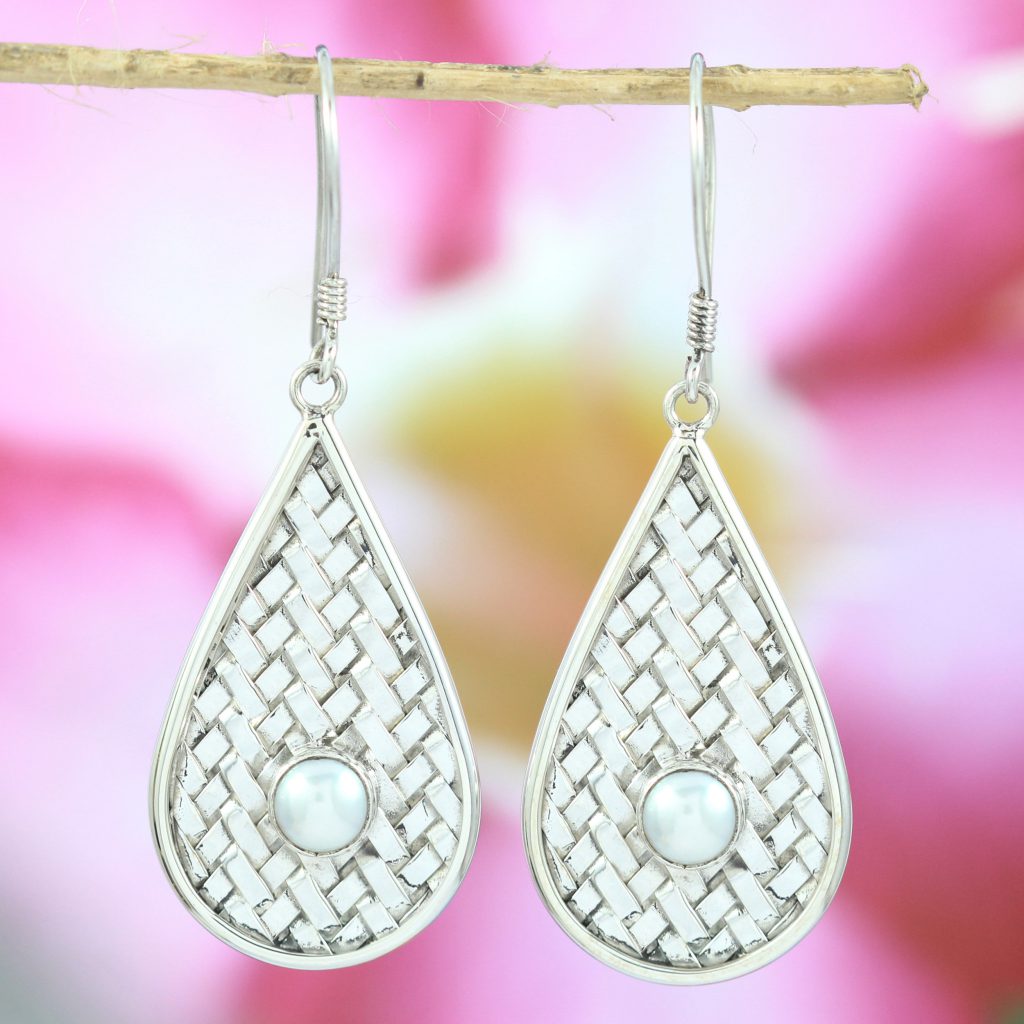 Anting Perak Tikar Tetes Mutiara E587