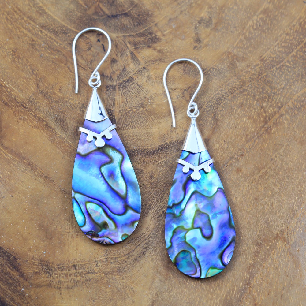 Anting Abalone Asli Perak Bali E636
