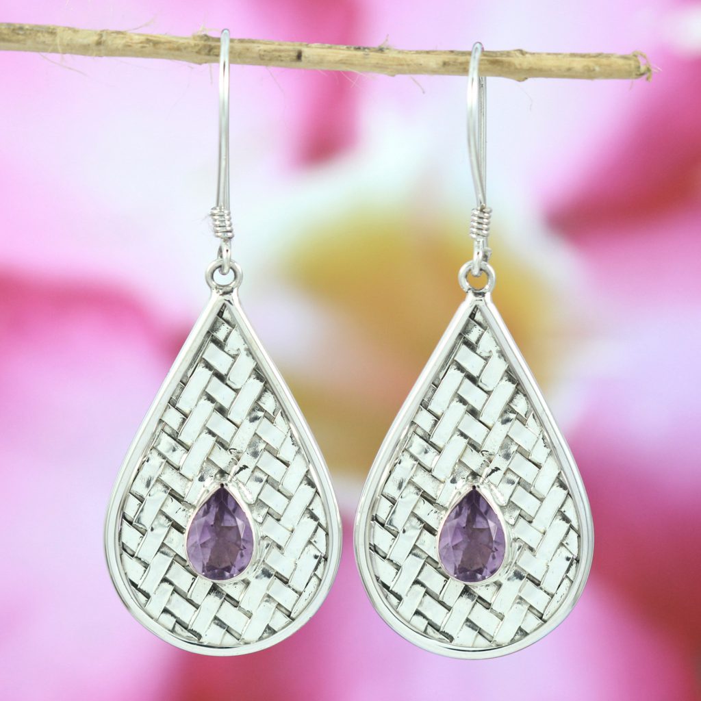 Anting Perak 925 Asli Motif Tikar Permata E875