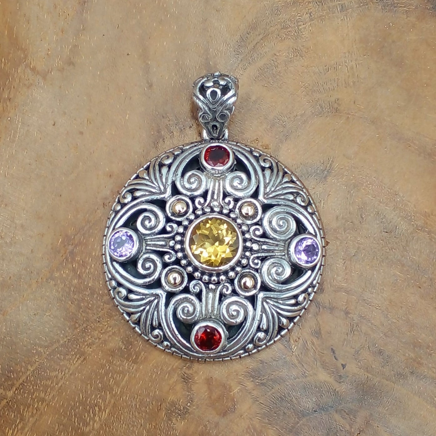 Liontin Perak Casting Bun Bali Bulat P580 - Gambar 3