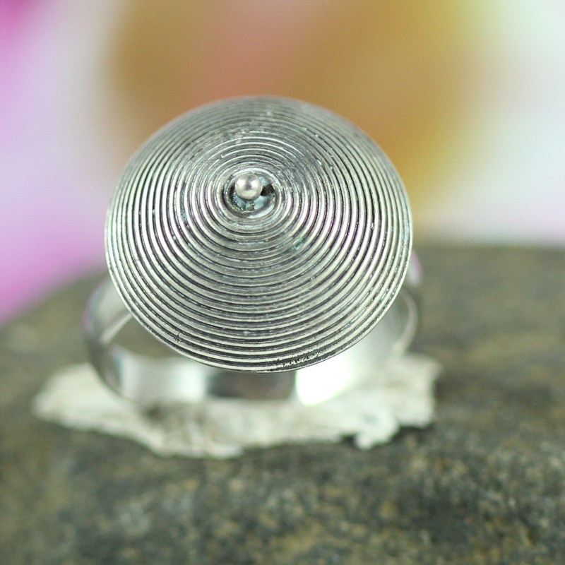 Cincin Perak 925 Kubah Kawat Spiral R118