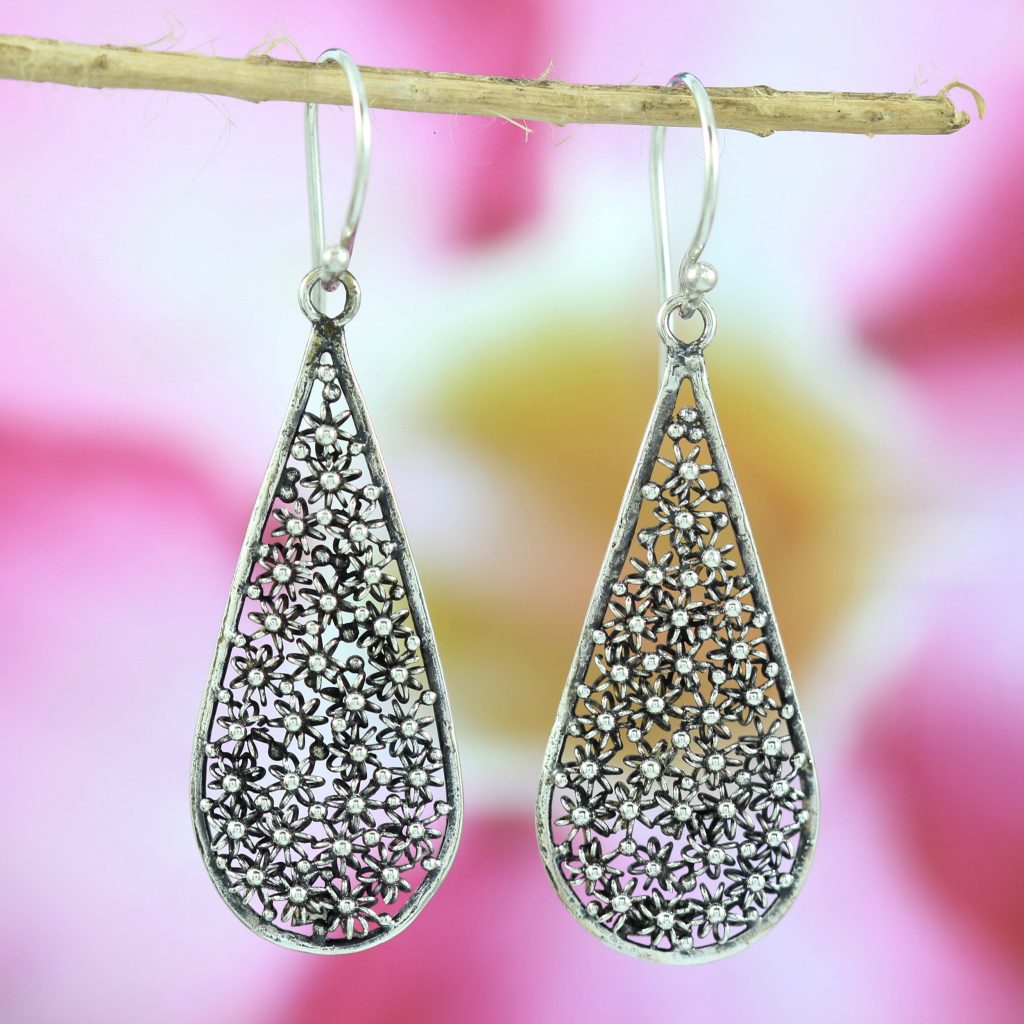 Anting Perak Bali Motif Bun Paye Tetes E794M