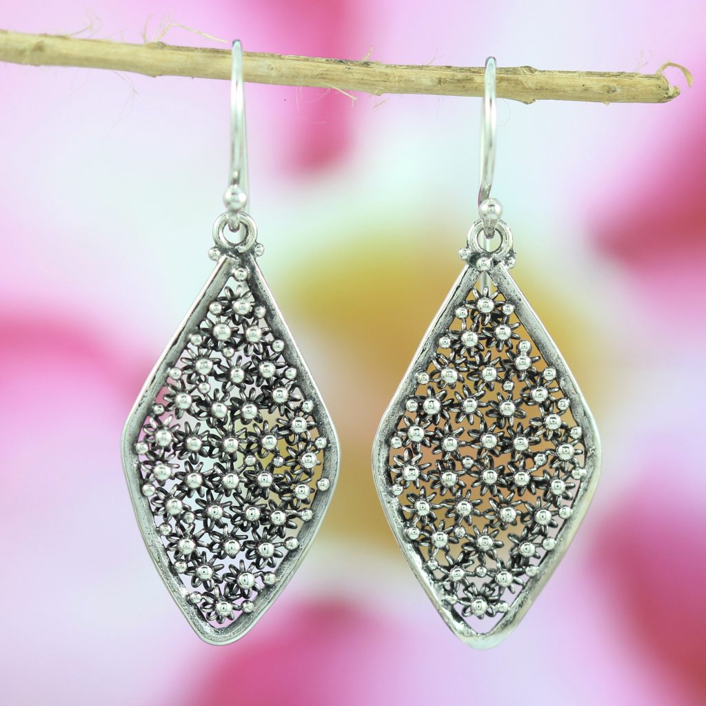 Anting Perak Bali Motif Bun Paye Wajik E872