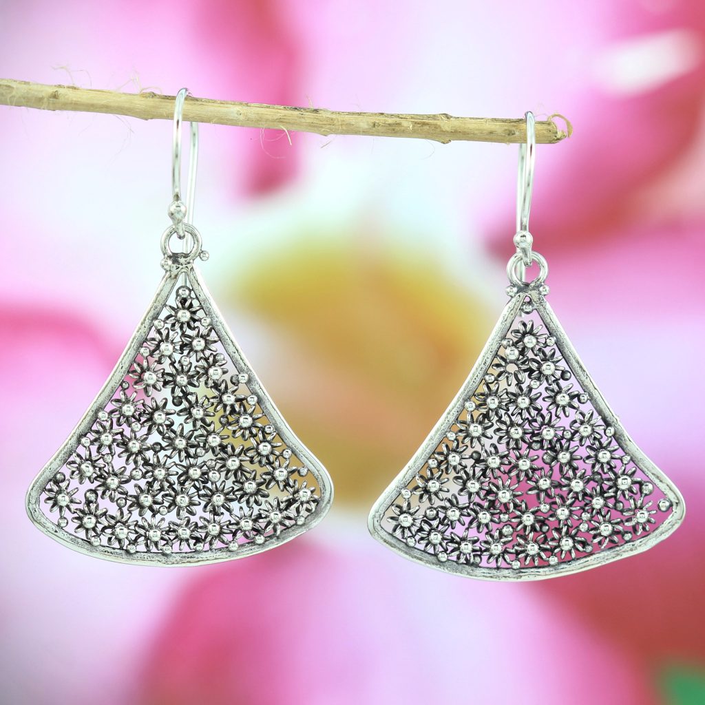 Anting Perak Bali Motif Bun Paye Segitiga E901