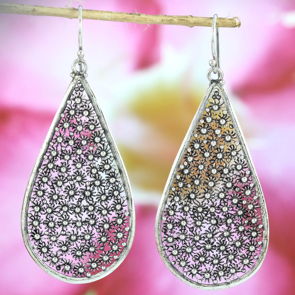 Anting Perak Bali Motif Bun Paye Tetes E879L