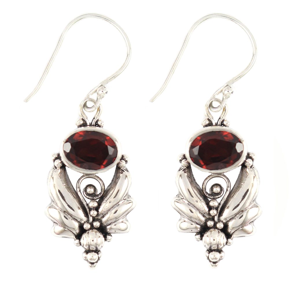 Anting Perak Bali Motif Sayap Permata E162