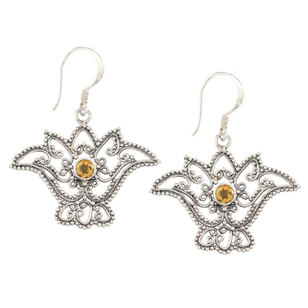 Anting Perak Bunga Bun Kerawang E975