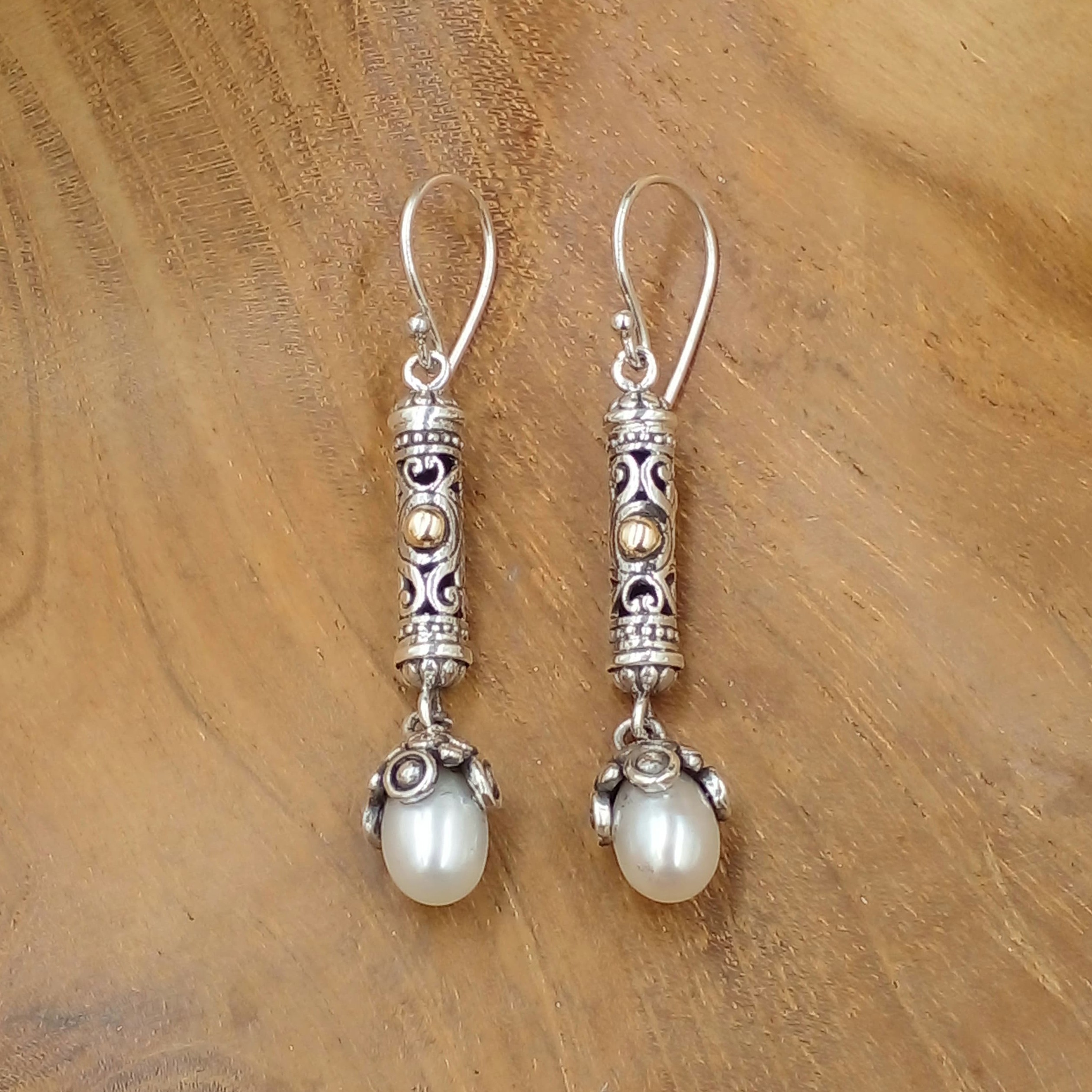 Anting Mutiara Asli Perak 925 Bali E1205 - Gambar 2