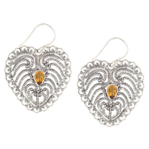 Anting Perak Bun Kerawang Love E165 - Image 2