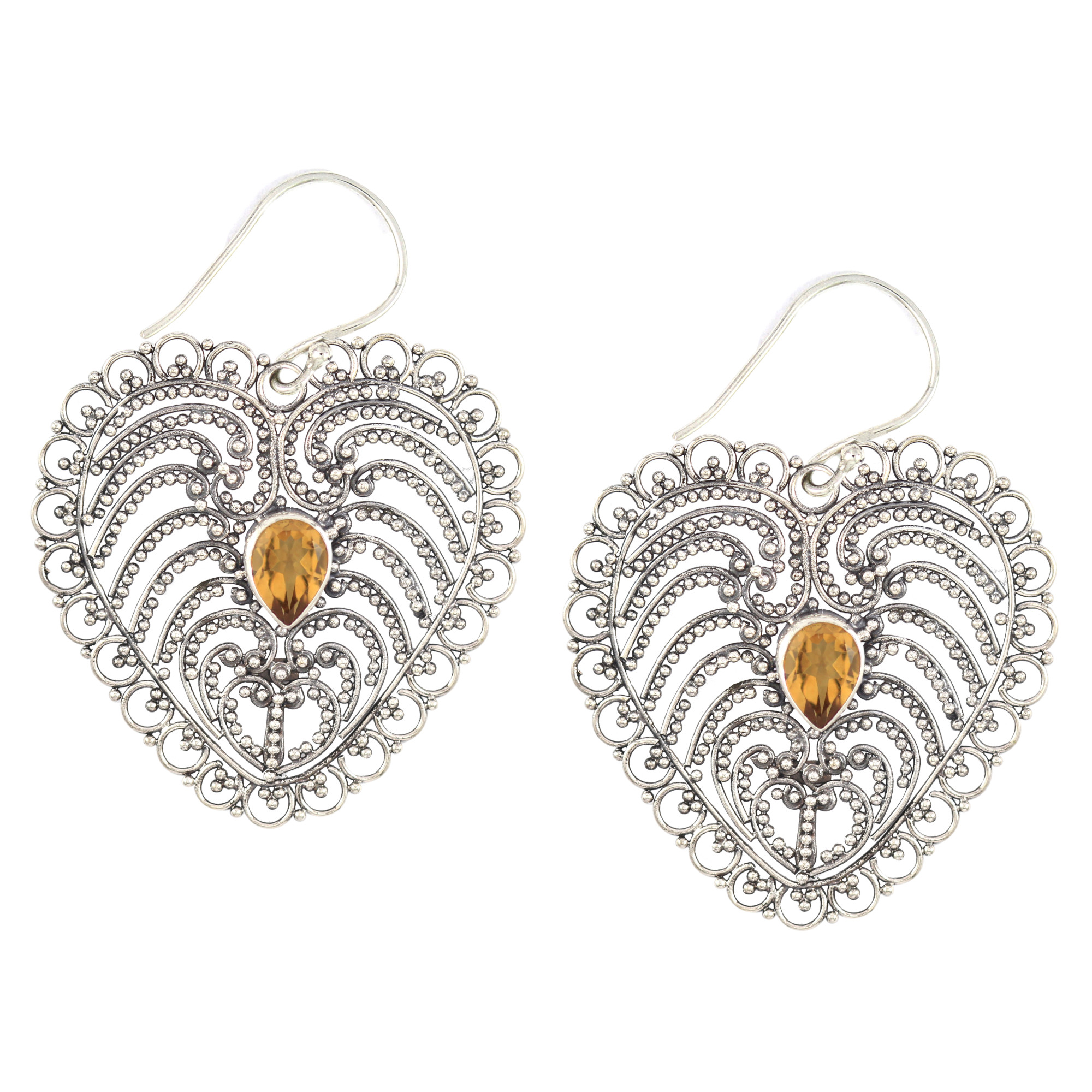Anting Perak Bun Kerawang Love E165 - Image 2