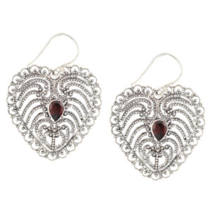 Anting Perak Bun Kerawang Love E165 - Image 3