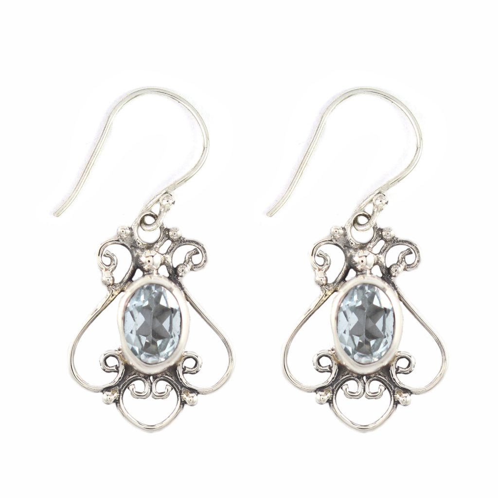Anting Perak Bali Bun Permata E483