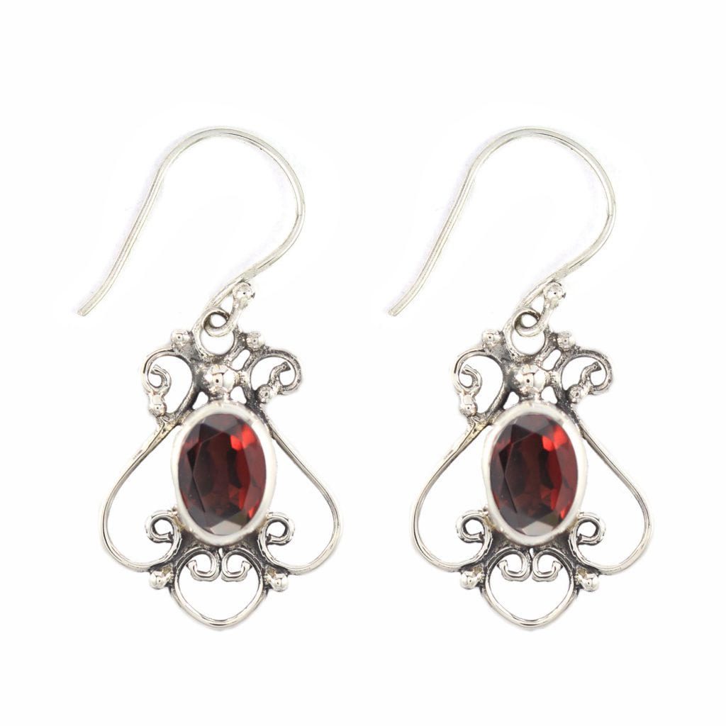 Anting Perak Bali Bun Permata E483