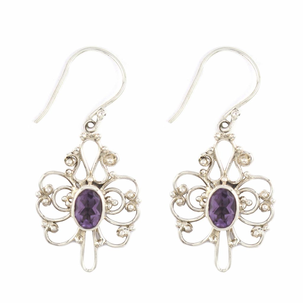 Anting Perak Bali Kupu-Kupu Permata E086