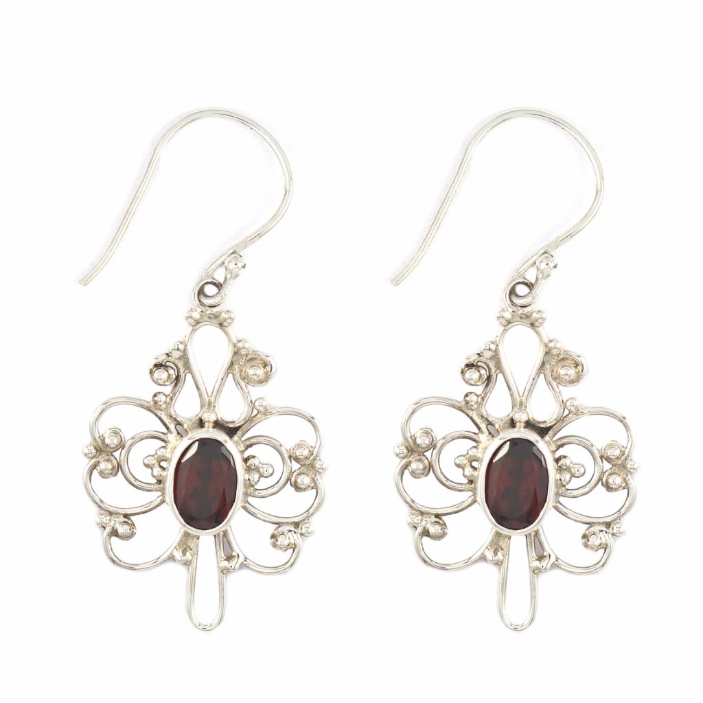 Anting Perak Bali Kupu-Kupu Permata E086