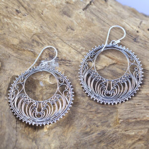 Anting Perak 925 Kerawang Asli Bali (Filigree) E1160 - Gambar 2