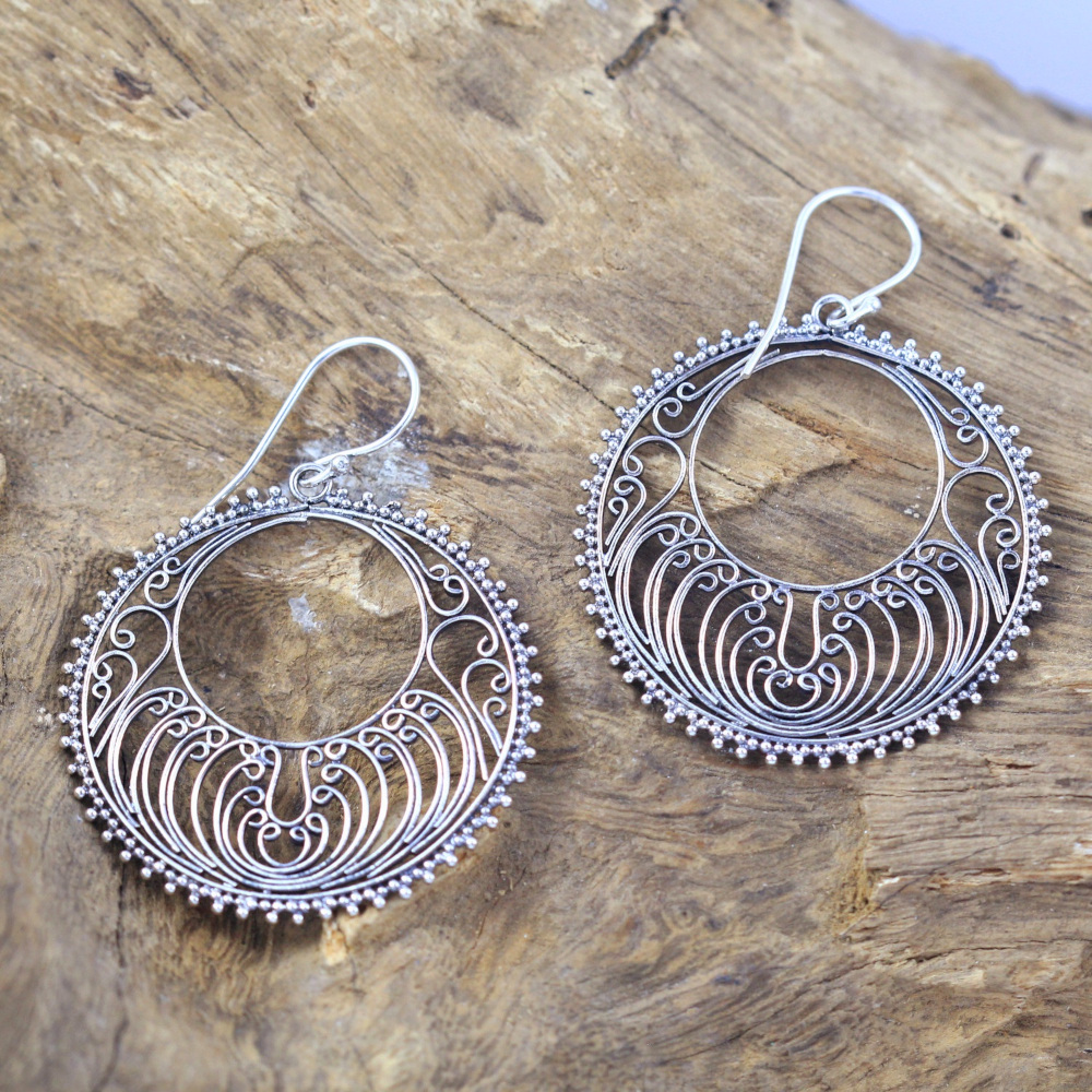 Anting Perak 925 Kerawang Asli Bali (Filigree) E1160