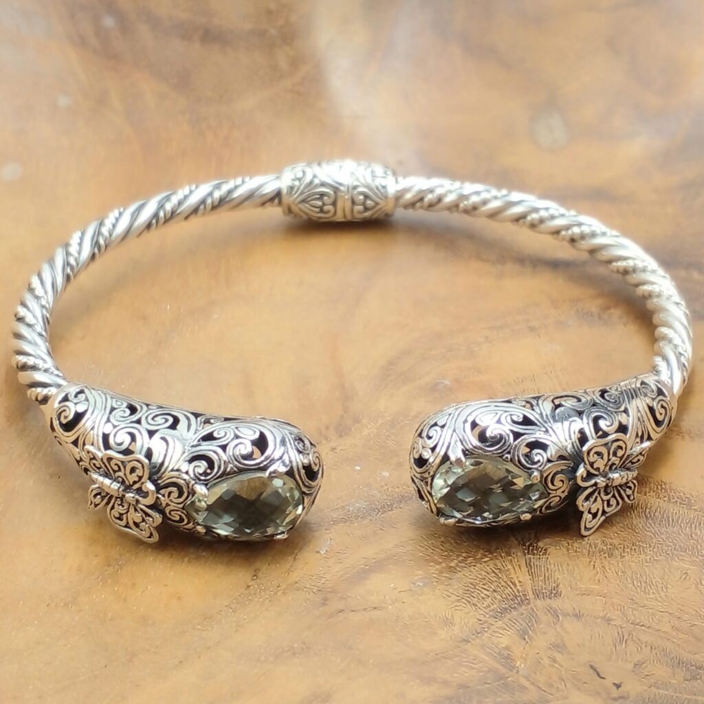 gelang perak cuff cable