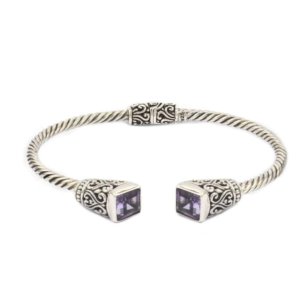 gelang perak cuff cable