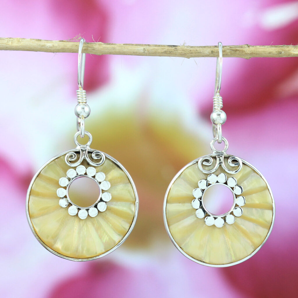 Anting Kerang Bali Perak Asli E1455
