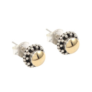 Silver Earring With 18K Gold Accent E1523