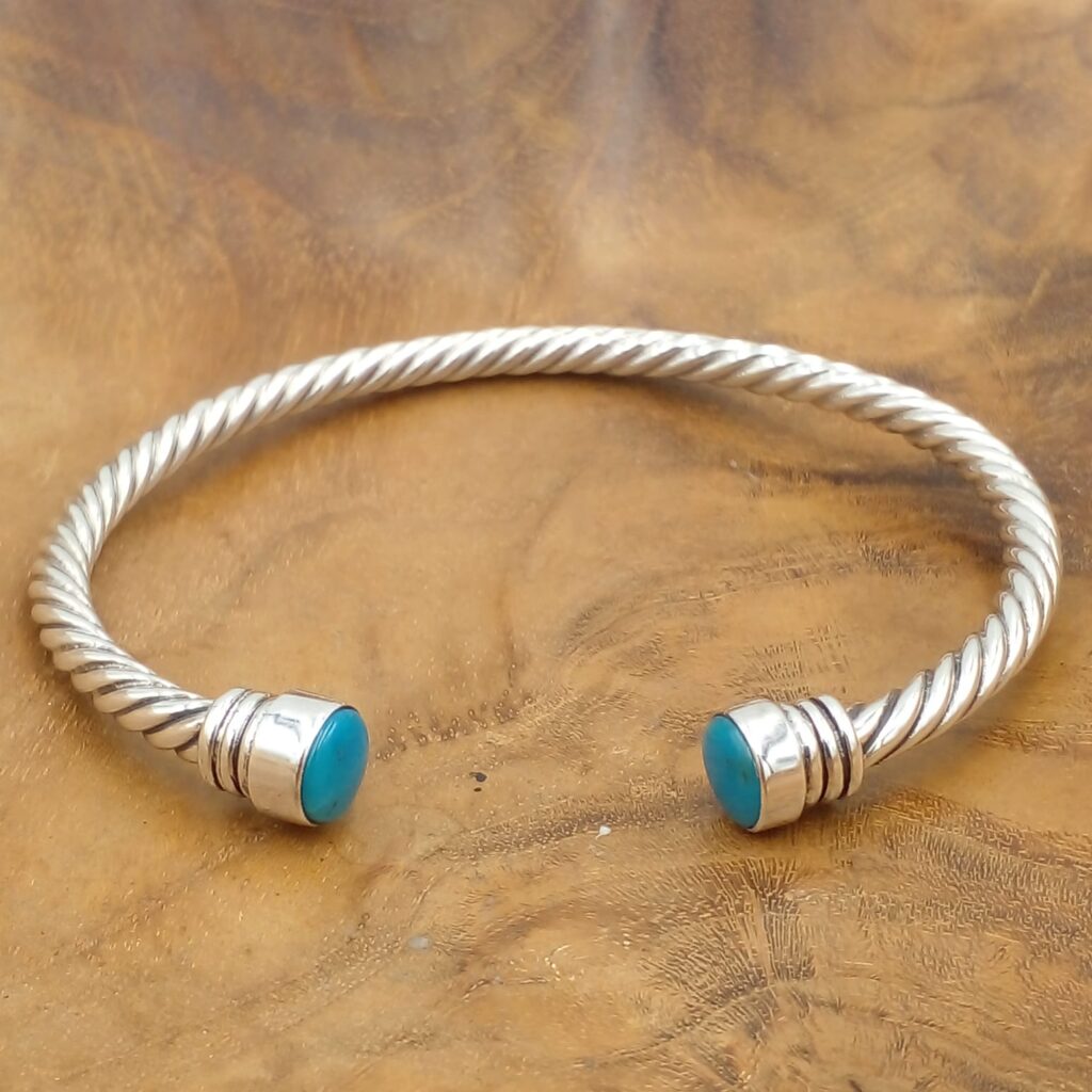 gelang perak cuff cable