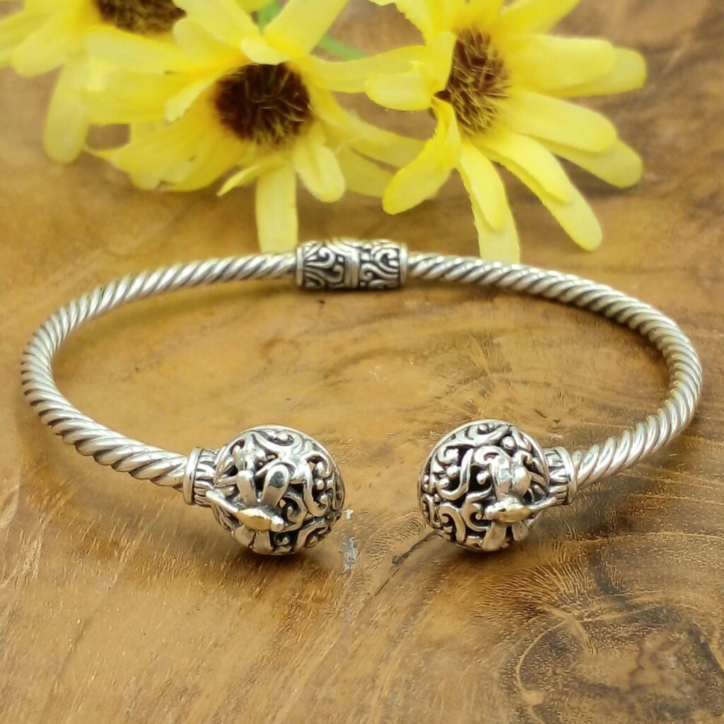 Gelang Perak Cuff Cable Bali