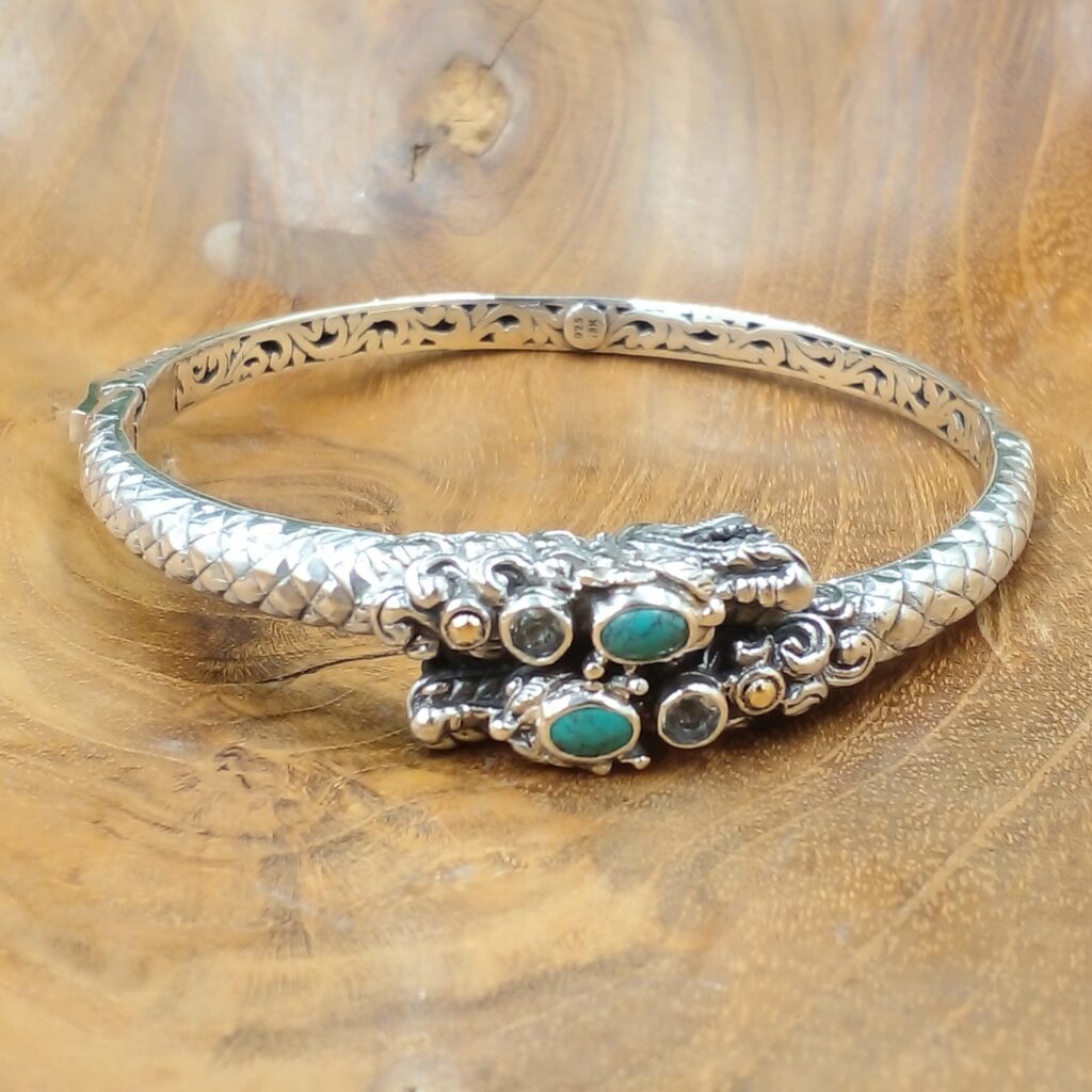 Gelang Perak Naga Bali