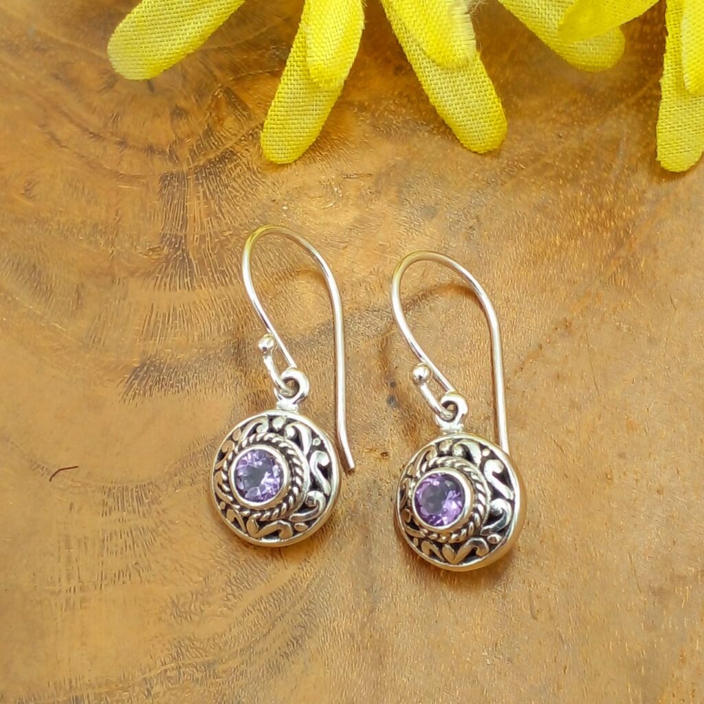 Anting Perak Bali Permata