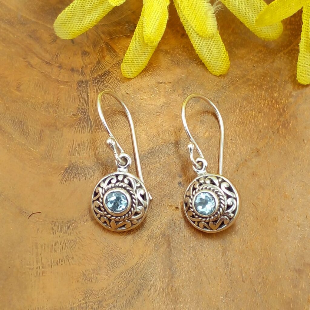 Anting Perak Bali Permata