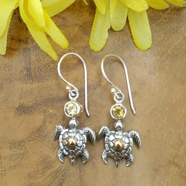 Anting Perak Penyu Permata