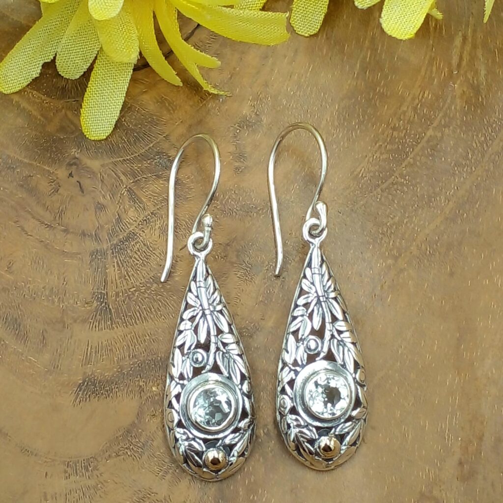 Anting Perak Bali Permata
