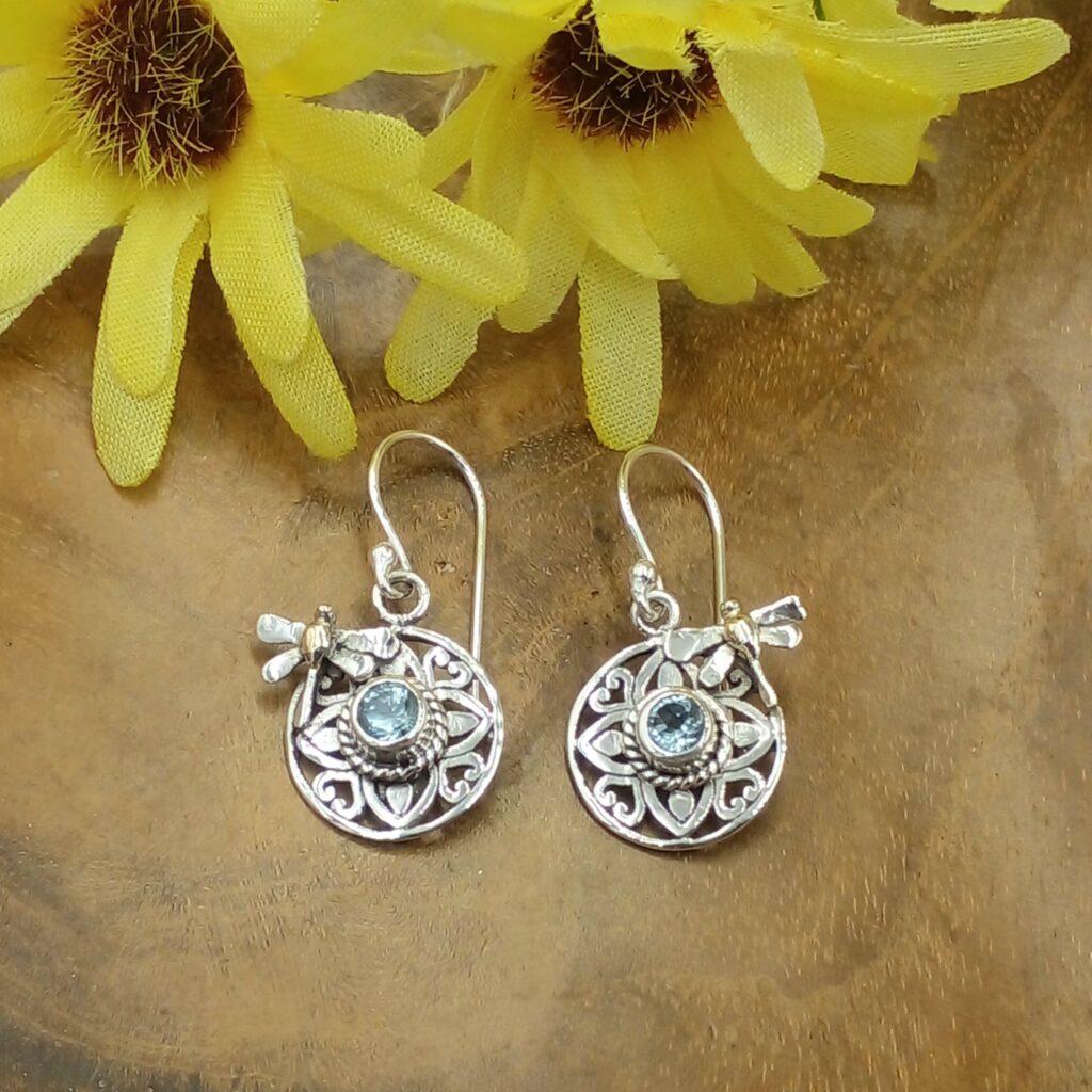 Anting Perak Bali Permata