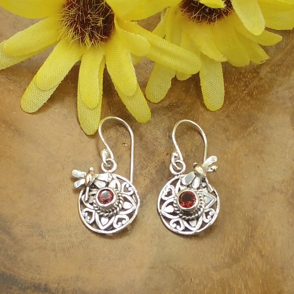 Anting Perak Bali Permata