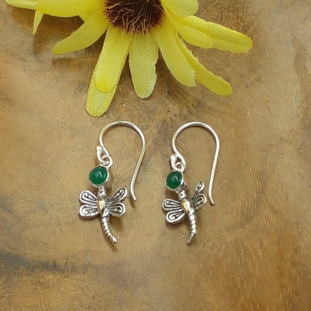 Anting Capung Perak Permata