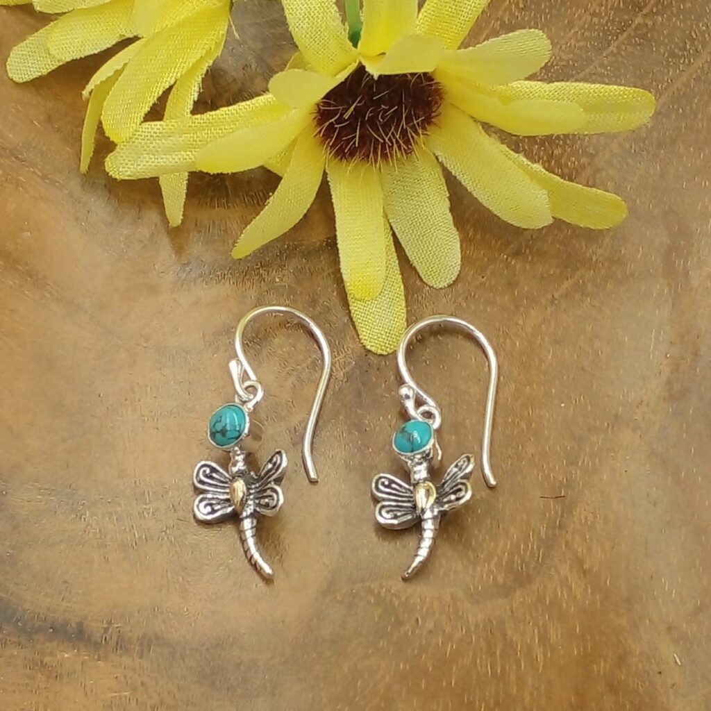Anting Capung Perak Permata