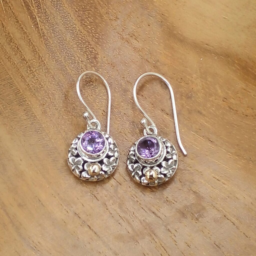 anting perak bunga