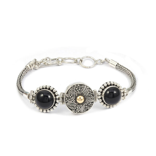 Gelang Perak Box Bulat Black Onyx B356