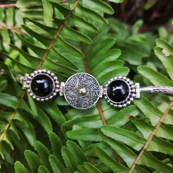 Gelang Perak Box Bulat Black Onyx B356